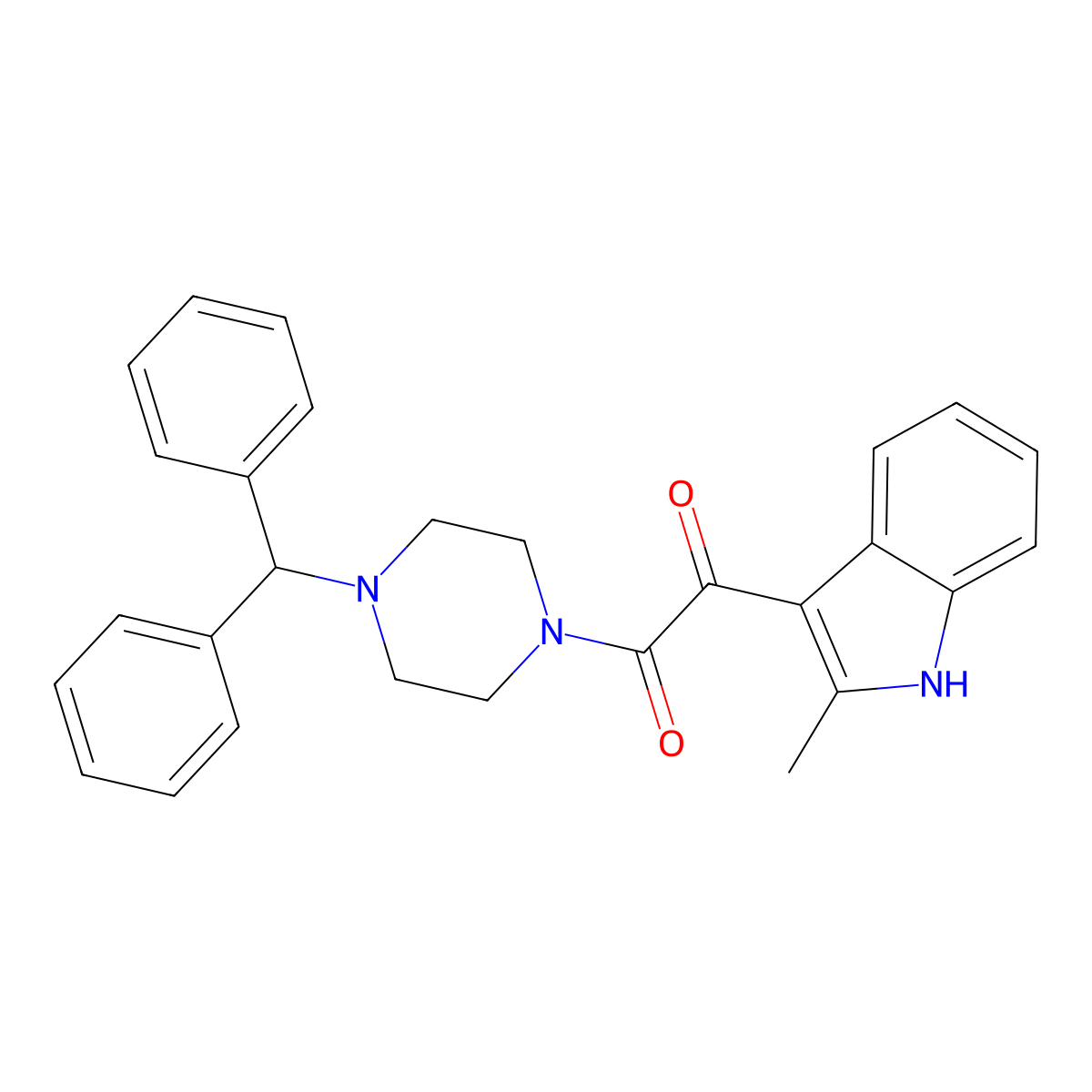1-(4-benzhydrylpiperazin-1-yl)-2-(2-methyl-1H-indol-3-yl)ethane-1,2-dione molecular structure, CAS 852368-53-7