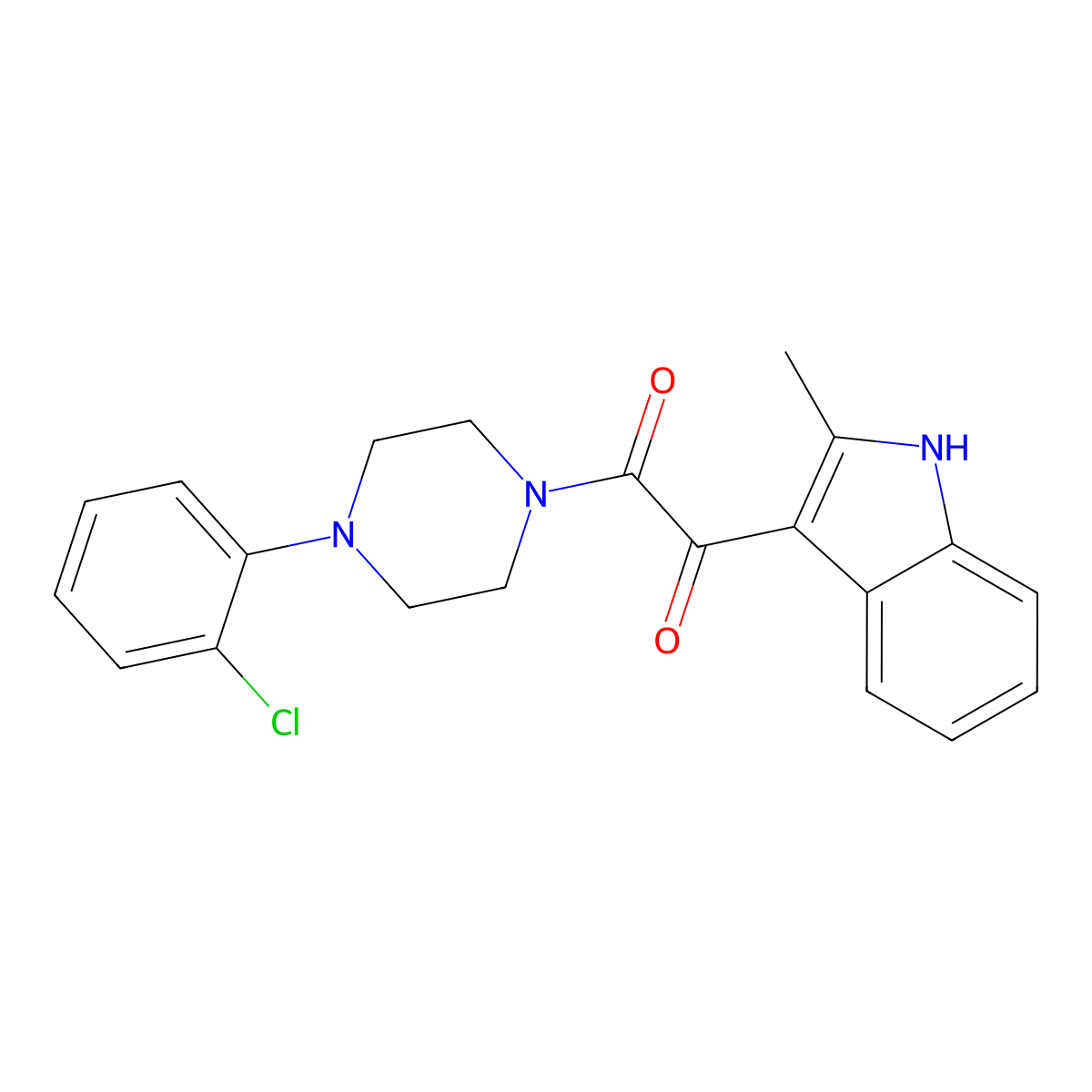 1-[4-(2-chlorophenyl)piperazin-1-yl]-2-(2-methyl-1H-indol-3-yl)ethane-1,2-dione molecular structure, CAS 852368-55-9