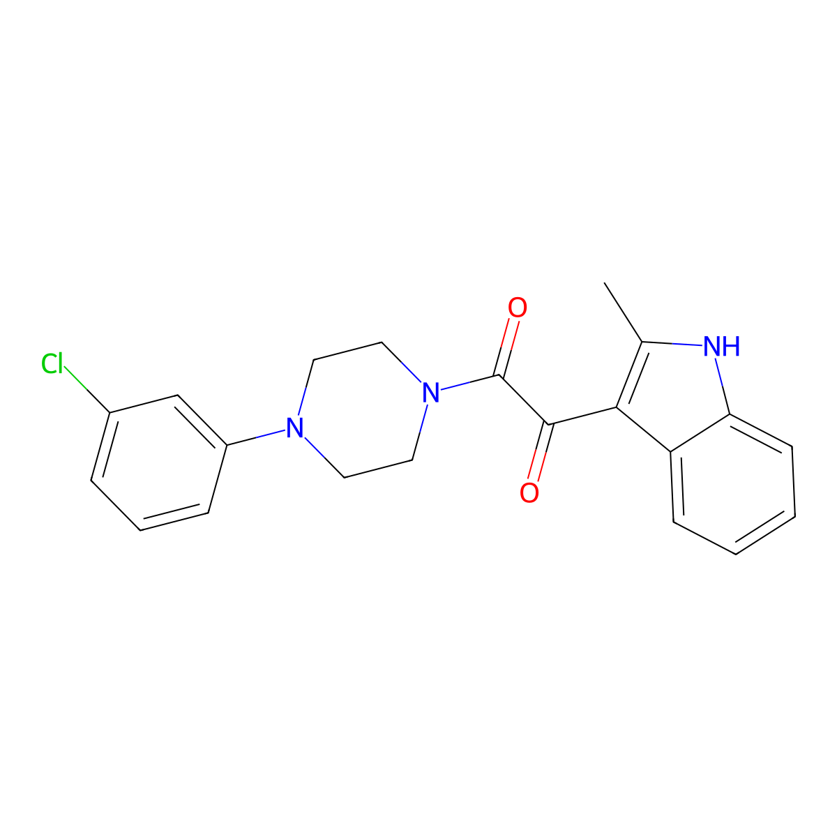 1-[4-(3-chlorophenyl)piperazin-1-yl]-2-(2-methyl-1H-indol-3-yl)ethane-1,2-dione molecular structure, CAS 852368-56-0