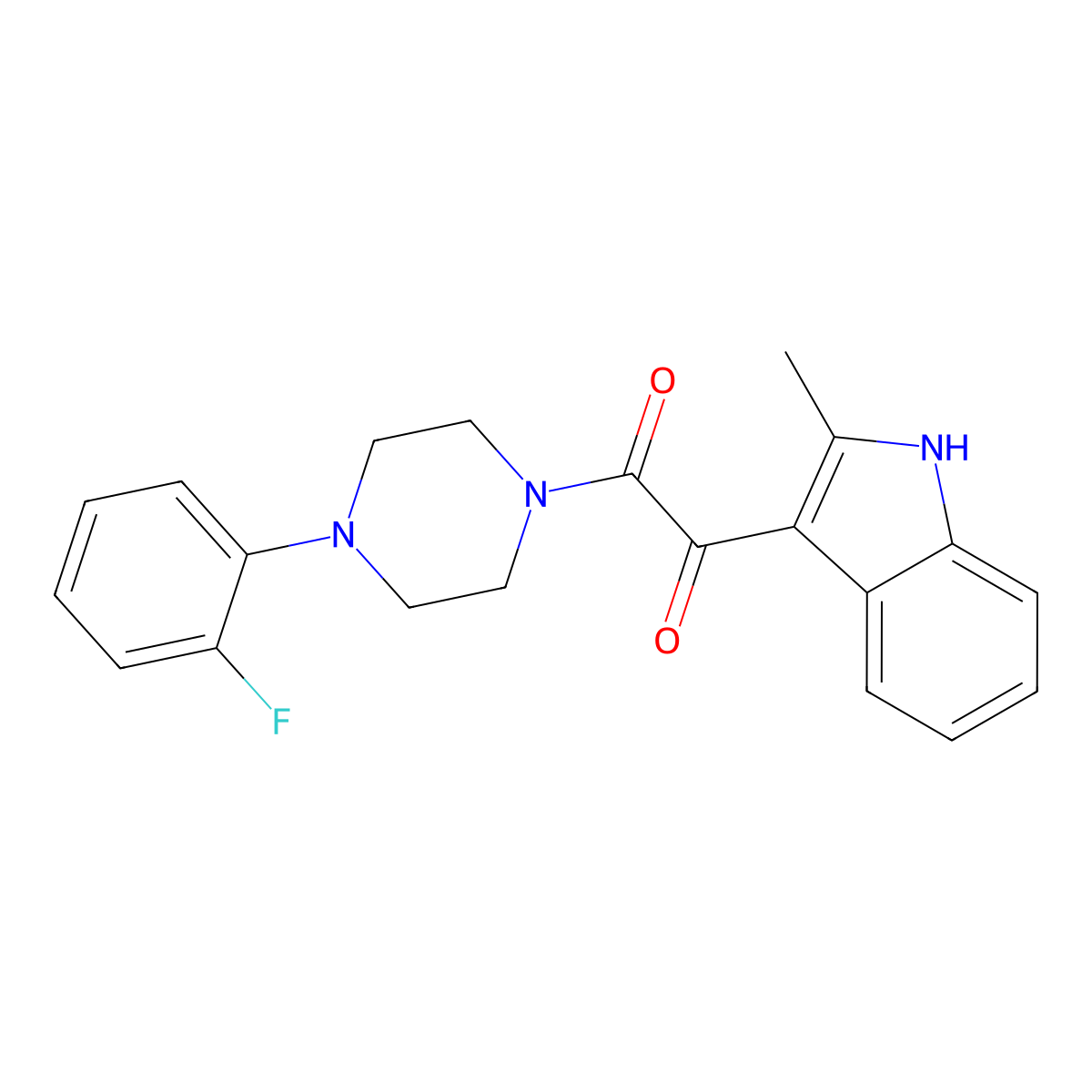 1-[4-(2-fluorophenyl)piperazin-1-yl]-2-(2-methyl-1H-indol-3-yl)ethane-1,2-dione molecular structure, CAS 852368-57-1