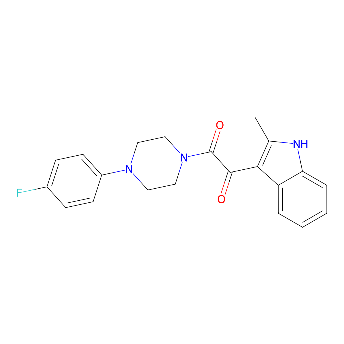 1-[4-(4-fluorophenyl)piperazin-1-yl]-2-(2-methyl-1H-indol-3-yl)ethane-1,2-dione molecular structure, CAS 852368-58-2