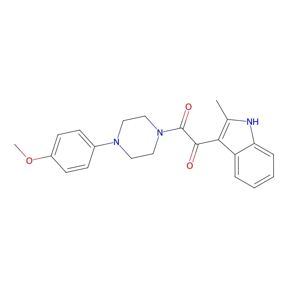 1-[4-(4-methoxyphenyl)piperazin-1-yl]-2-(2-methyl-1H-indol-3-yl)ethane-1,2-dione molecular structure, CAS 852368-59-3