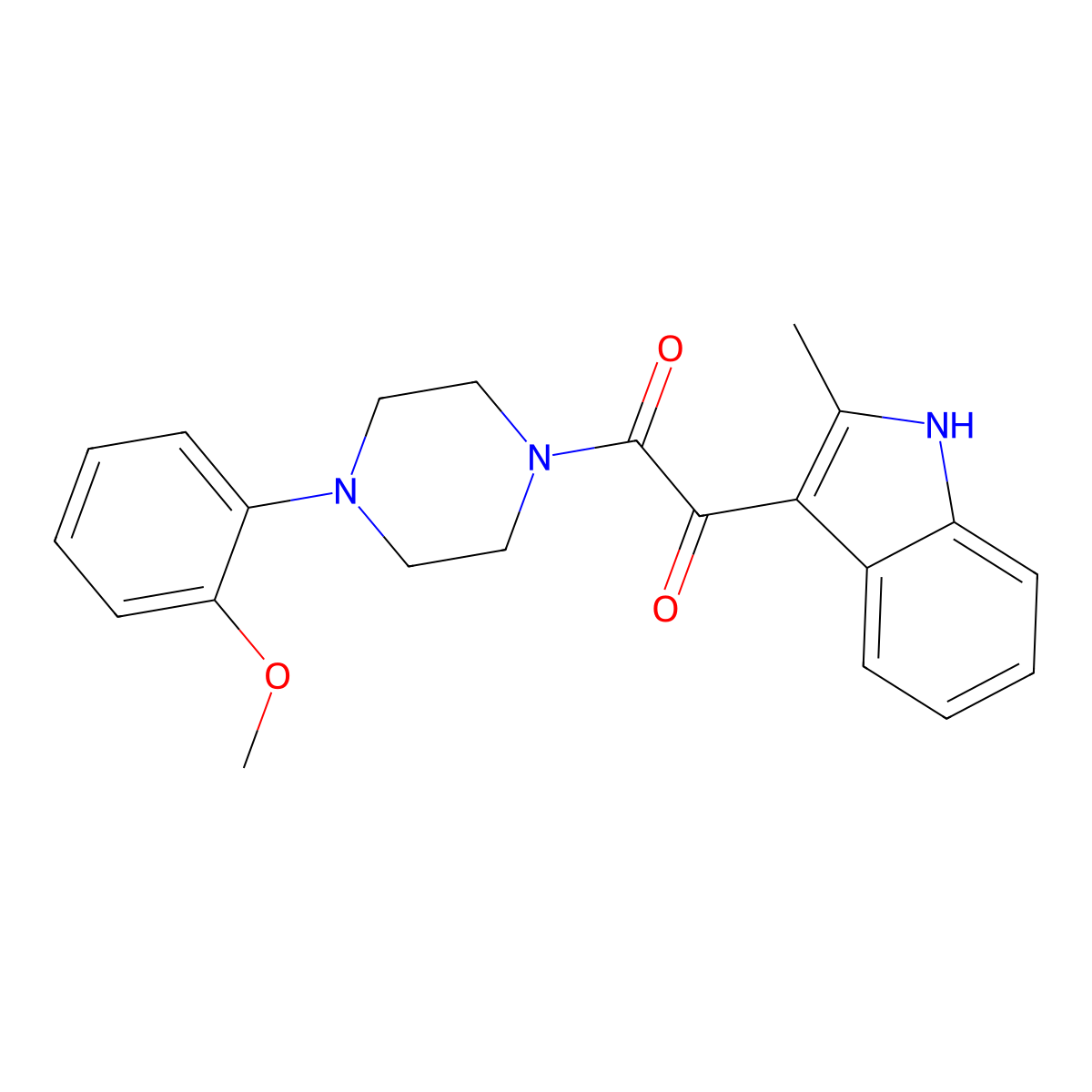 1-[4-(2-methoxyphenyl)piperazin-1-yl]-2-(2-methyl-1H-indol-3-yl)ethane-1,2-dione molecular structure, CAS 852368-60-6