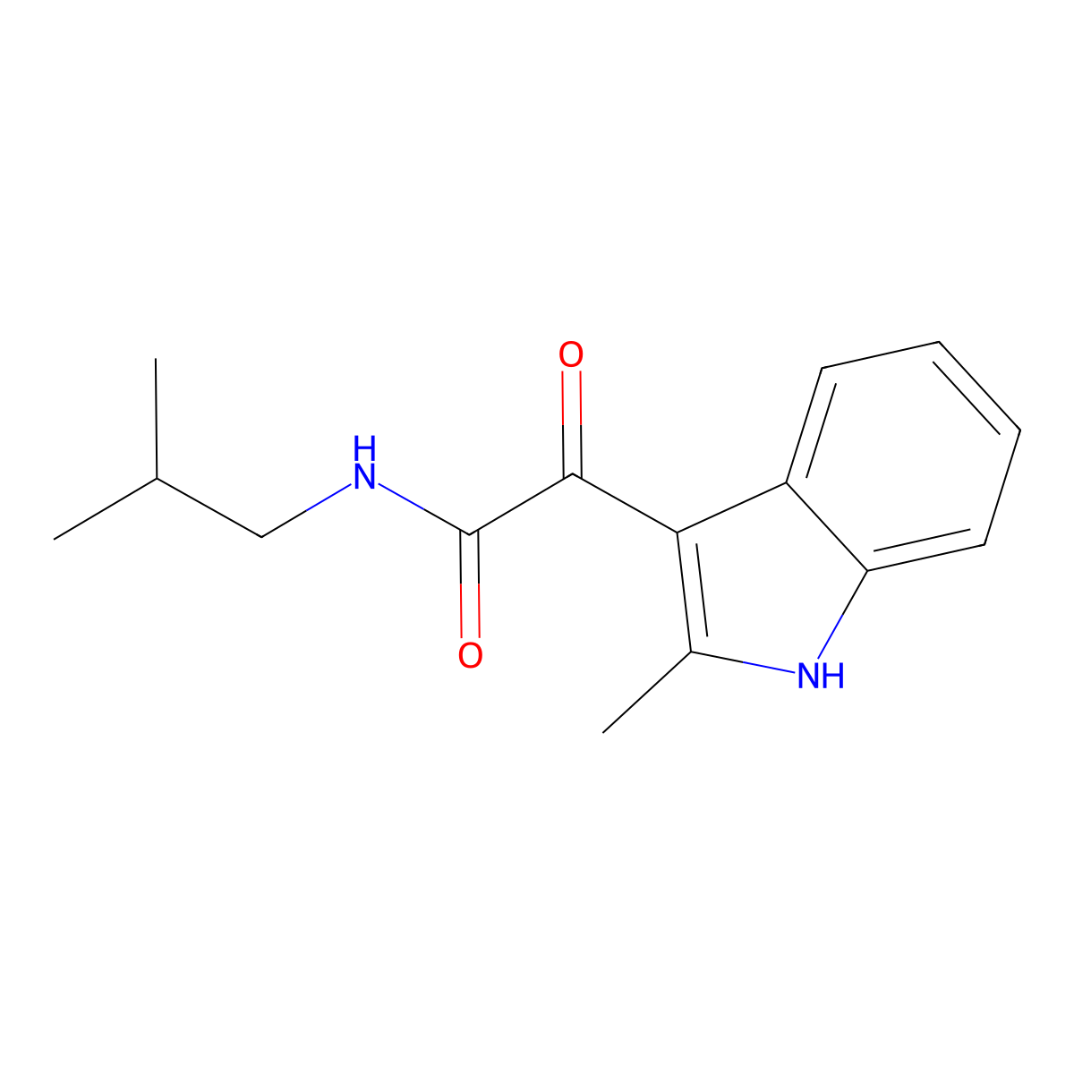 2-(2-methyl-1H-indol-3-yl)-N-(2-methylpropyl)-2-oxoacetamide molecular structure, CAS 852368-63-9