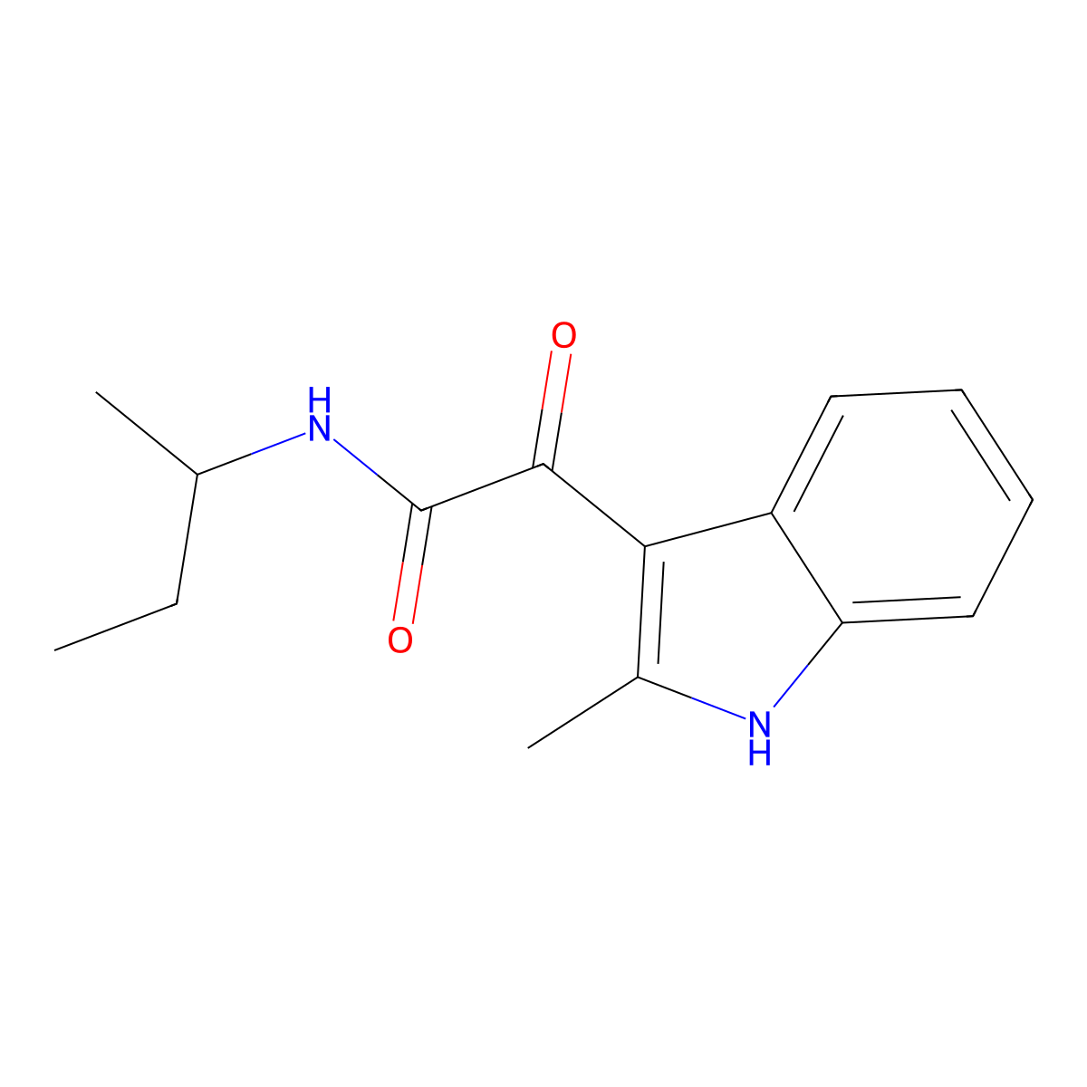 N-(sec-butyl)-2-(2-methyl-1H-indol-3-yl)-2-oxoacetamide molecular structure, CAS 852368-64-0