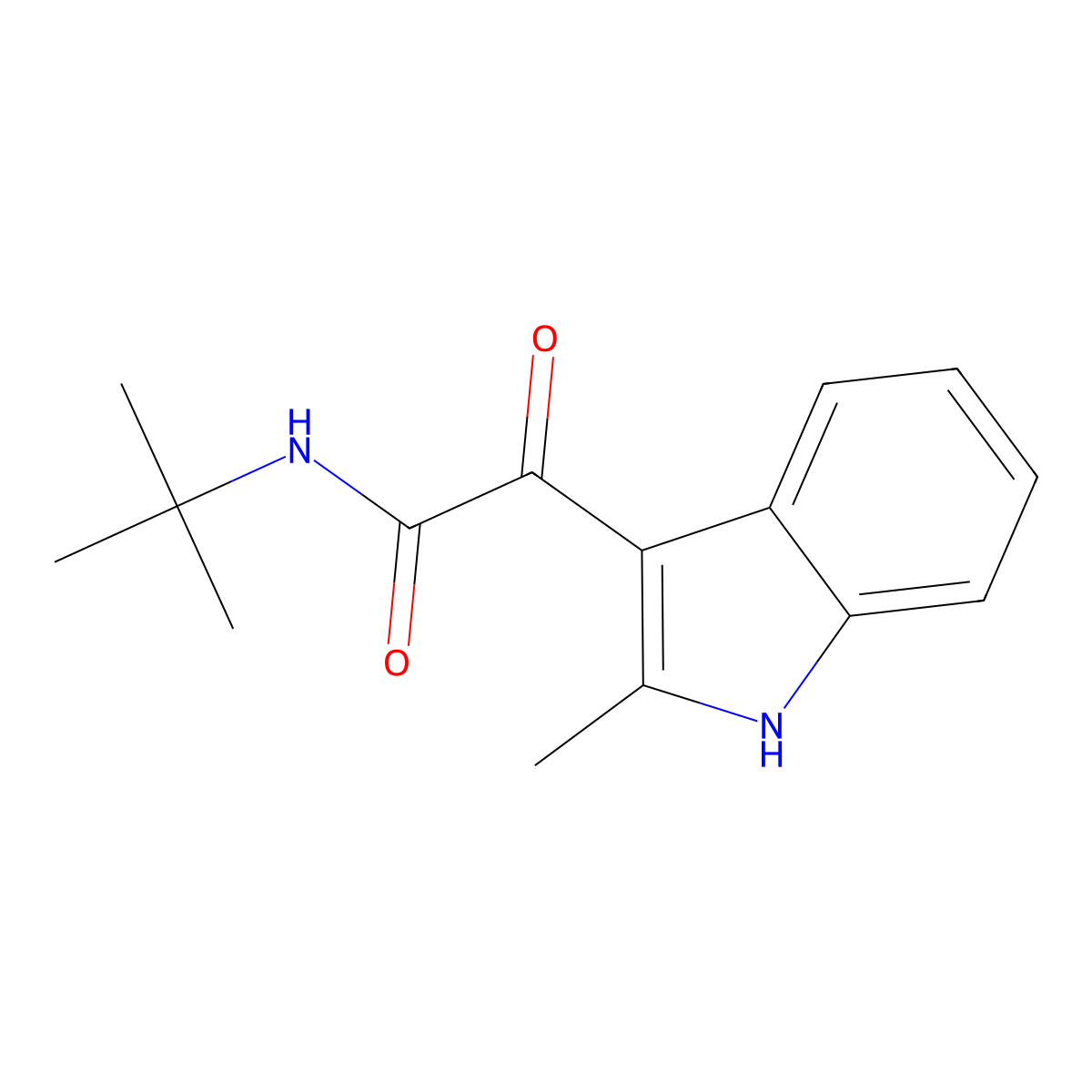 N-tert-butyl-2-(2-methyl-1H-indol-3-yl)-2-oxoacetamide molecular structure, CAS 852368-65-1