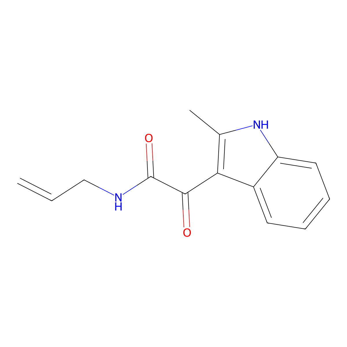 N-allyl-2-(2-methyl-1H-indol-3-yl)-2-oxoacetamide molecular structure, CAS 852368-66-2
