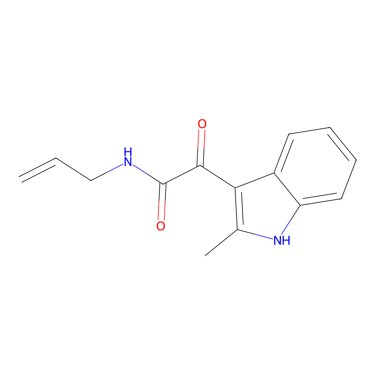 N-allyl-2-(2-methyl-1H-indol-3-yl)-2-oxoacetamide molecular structure, CAS 852368-66-2