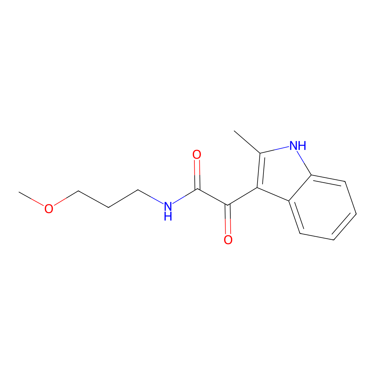 N-(3-methoxypropyl)-2-(2-methyl-1H-indol-3-yl)-2-oxoacetamide molecular structure, CAS 852368-69-5