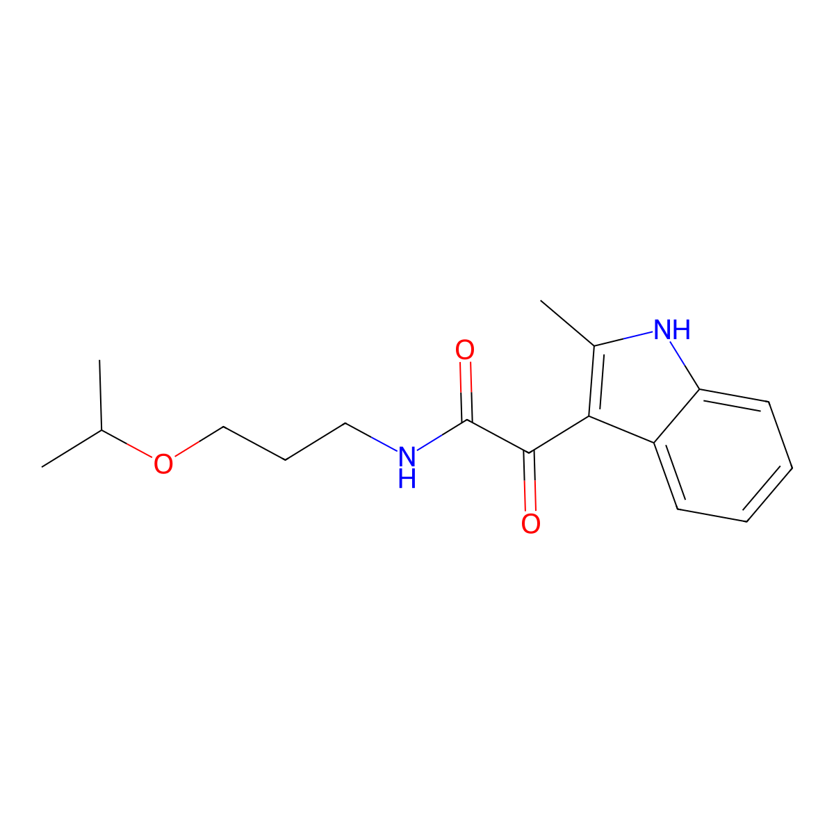N-(3-isopropoxypropyl)-2-(2-methyl-1H-indol-3-yl)-2-oxoacetamide molecular structure, CAS 852368-70-8