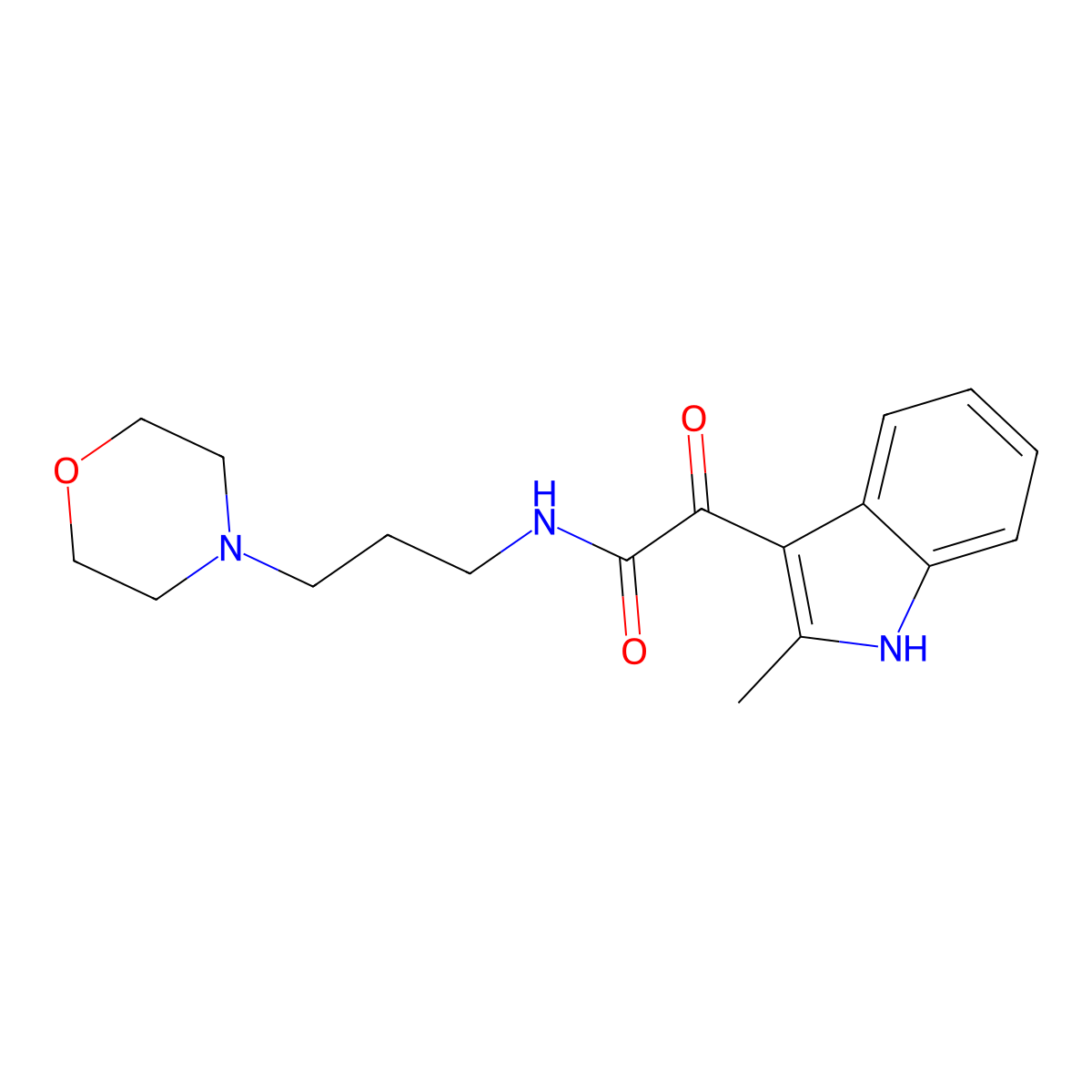 2-(2-methyl-1H-indol-3-yl)-N-(3-morpholin-4-ylpropyl)-2-oxoacetamide molecular structure, CAS 852368-78-6
