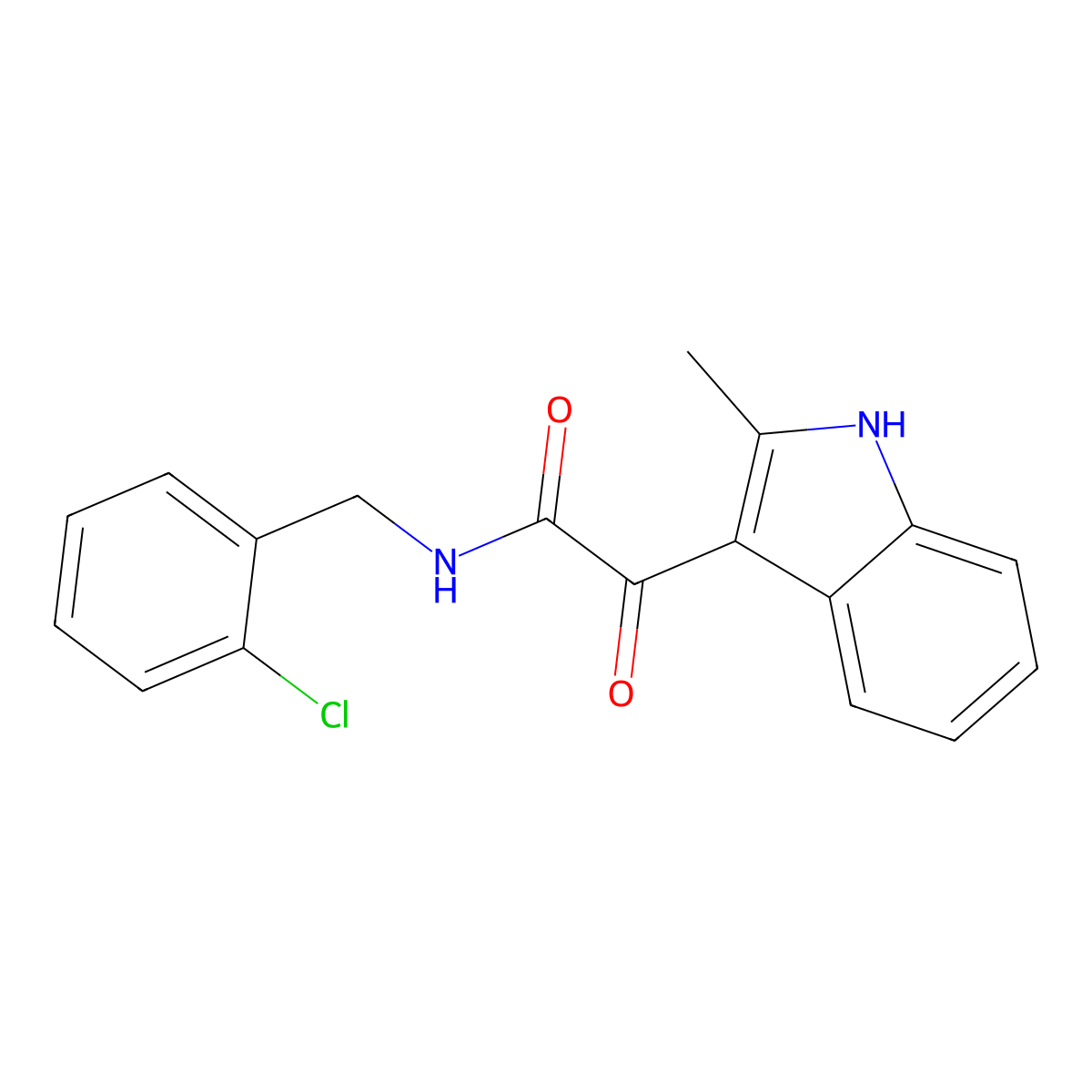 N-[(2-chlorophenyl)methyl]-2-(2-methyl-1H-indol-3-yl)-2-oxoacetamide molecular structure, CAS 852368-86-6