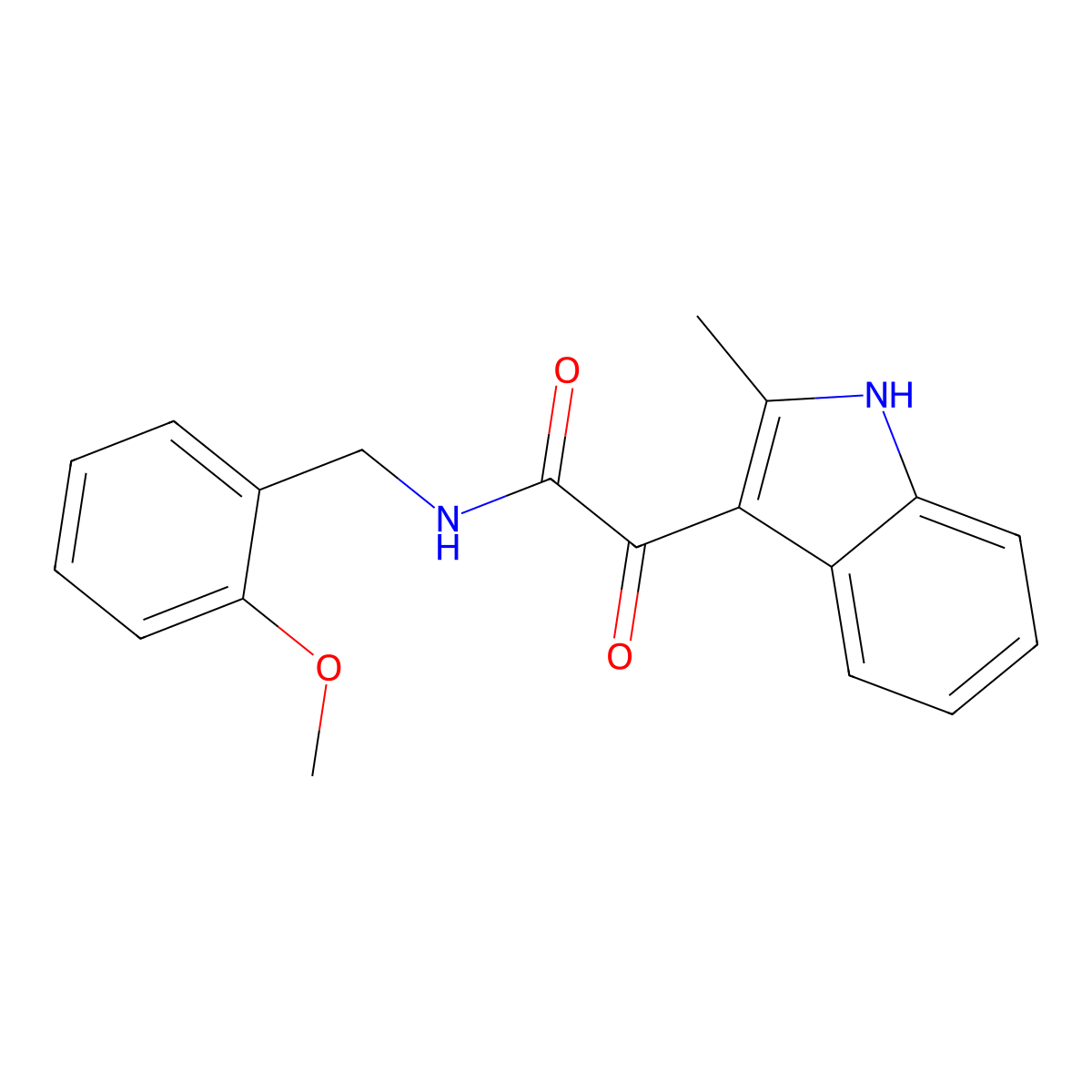 N-[(2-methoxyphenyl)methyl]-2-(2-methyl-1H-indol-3-yl)-2-oxoacetamide molecular structure, CAS 852368-89-9