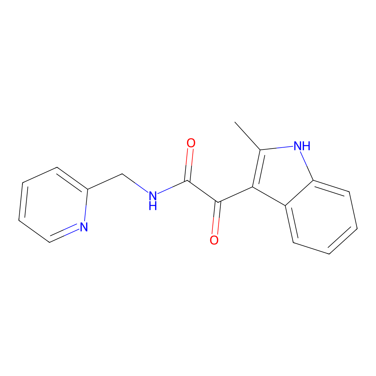2-(2-methyl-1H-indol-3-yl)-2-oxo-N-(pyridin-2-ylmethyl)acetamide molecular structure, CAS 852368-95-7