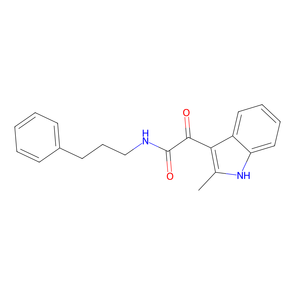 2-(2-methyl-1H-indol-3-yl)-2-oxo-N-(3-phenylpropyl)acetamide molecular structure, CAS 852368-99-1