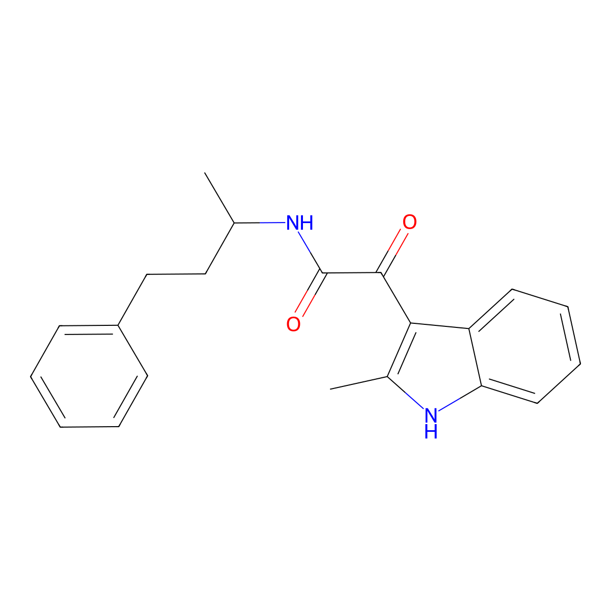 2-(2-methyl-1H-indol-3-yl)-2-oxo-N-(4-phenylbutan-2-yl)acetamide molecular structure, CAS 852369-00-7