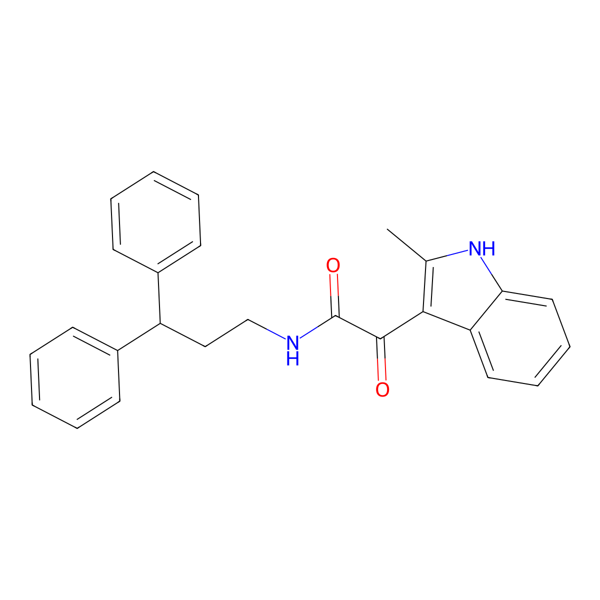 N-(3,3-diphenylpropyl)-2-(2-methyl-1H-indol-3-yl)-2-oxoacetamide molecular structure, CAS 852369-01-8