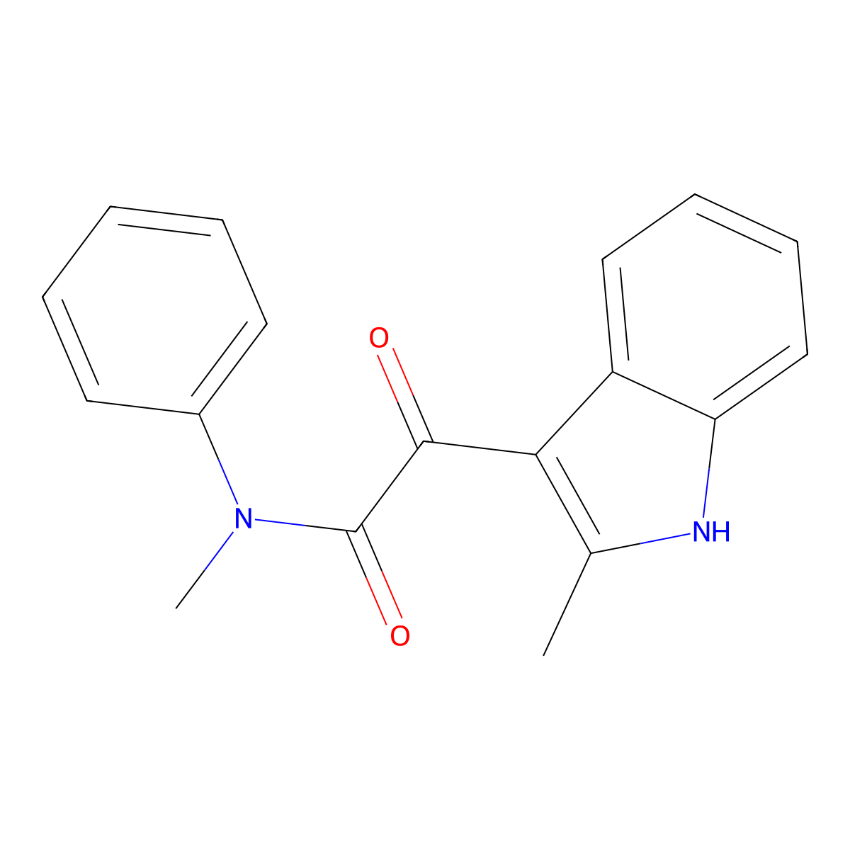 N-methyl-2-(2-methyl-1H-indol-3-yl)-2-oxo-N-phenylacetamide molecular structure, CAS 852369-04-1