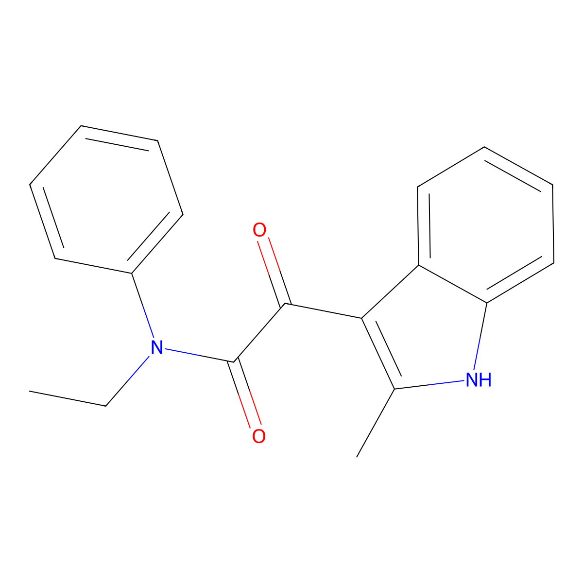 N-ethyl-2-(2-methyl-1H-indol-3-yl)-2-oxo-N-phenylacetamide molecular structure, CAS 852369-05-2