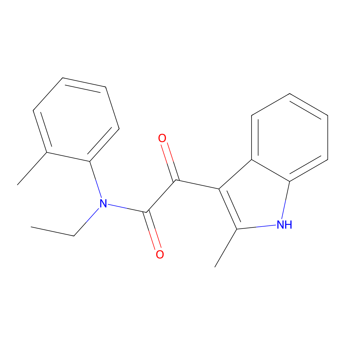 N-ethyl-2-(2-methyl-1H-indol-3-yl)-N-(2-methylphenyl)-2-oxoacetamide molecular structure, CAS 852369-06-3