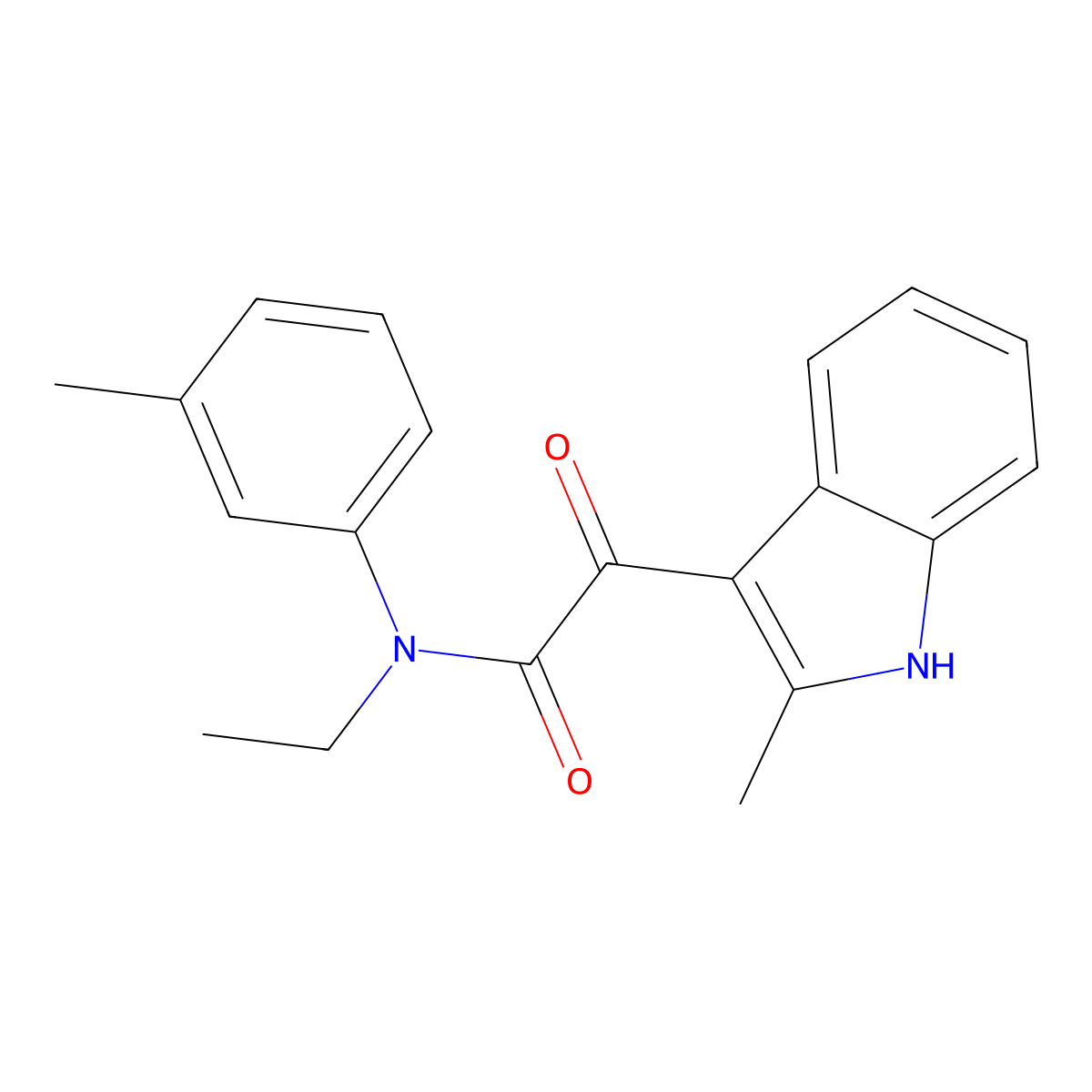 N-ethyl-2-(2-methyl-1H-indol-3-yl)-N-(3-methylphenyl)-2-oxoacetamide molecular structure, CAS 852369-07-4