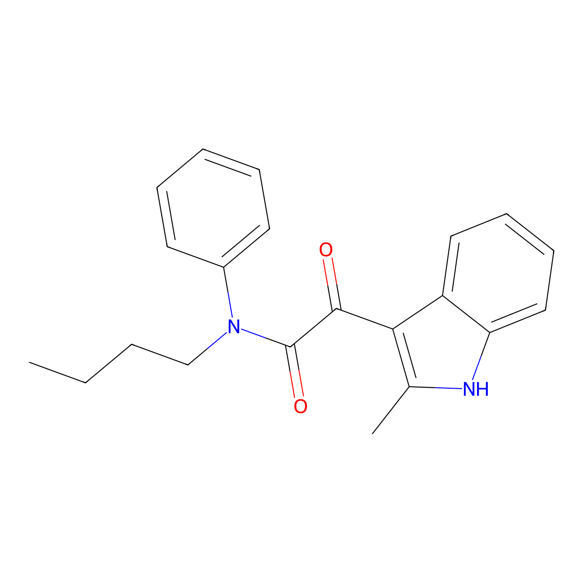 N-butyl-2-(2-methyl-1H-indol-3-yl)-2-oxo-N-phenylacetamide molecular structure, CAS 852369-08-5