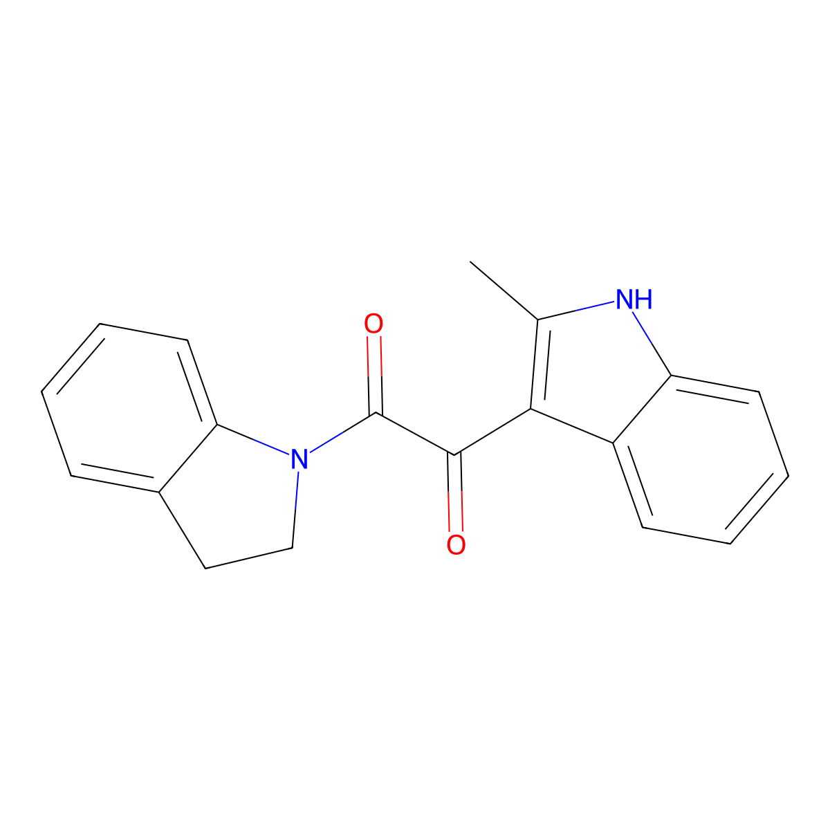 1-(indolin-1-yl)-2-(2-methyl-1H-indol-3-yl)ethane-1,2-dione molecular structure, CAS 852369-09-6