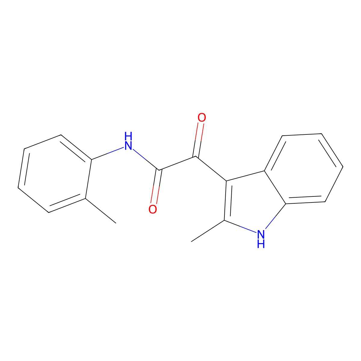 2-(2-methyl-1H-indol-3-yl)-N-(2-methylphenyl)-2-oxoacetamide molecular structure, CAS 852369-10-9