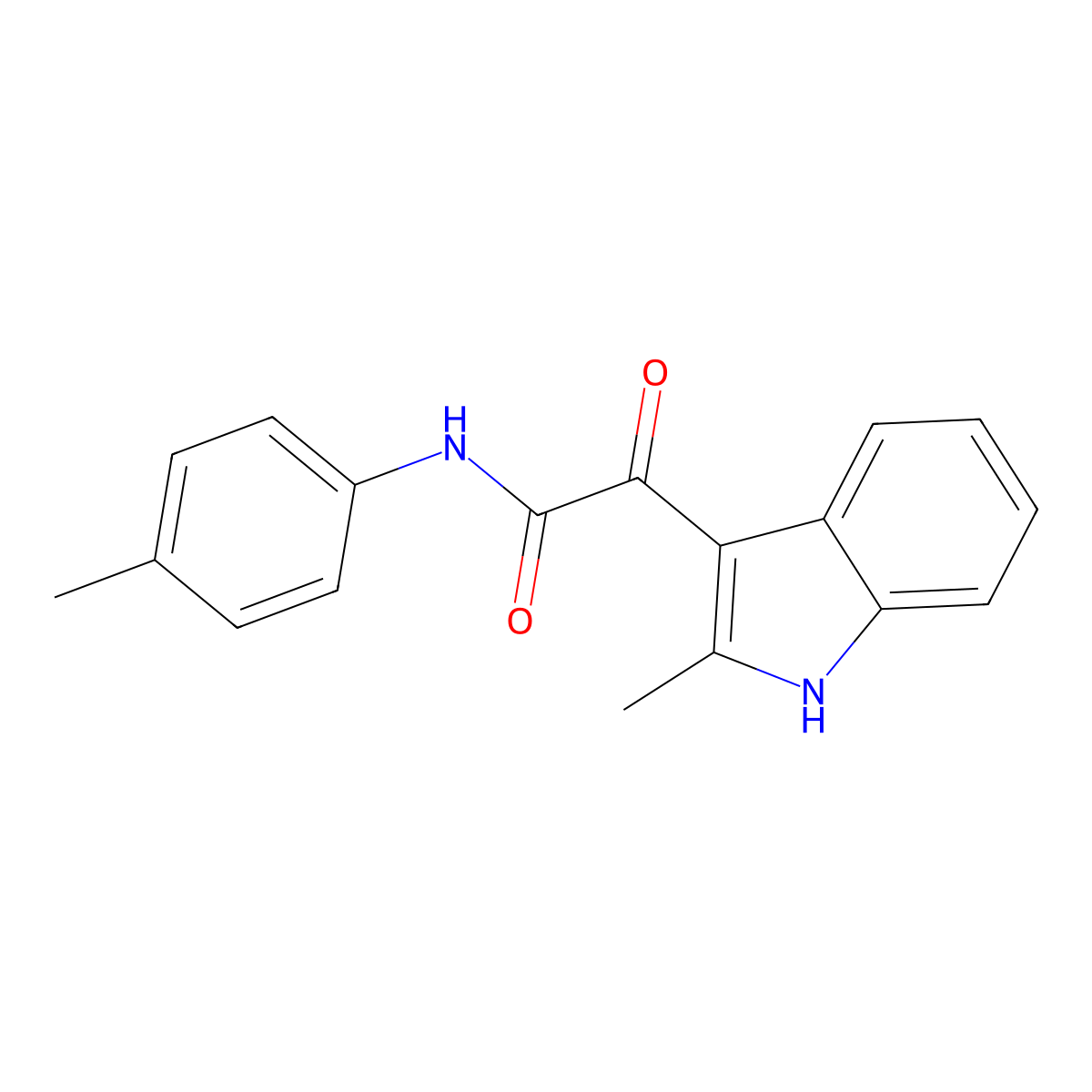 2-(2-methyl-1H-indol-3-yl)-N-(4-methylphenyl)-2-oxoacetamide molecular structure, CAS 852369-12-1