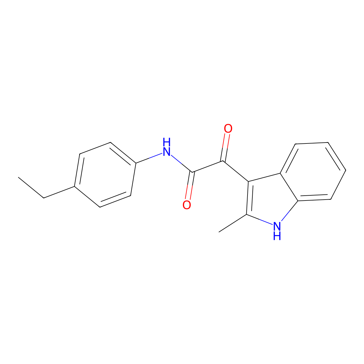 N-(4-ethylphenyl)-2-(2-methyl-1H-indol-3-yl)-2-oxoacetamide molecular structure, CAS 852369-14-3