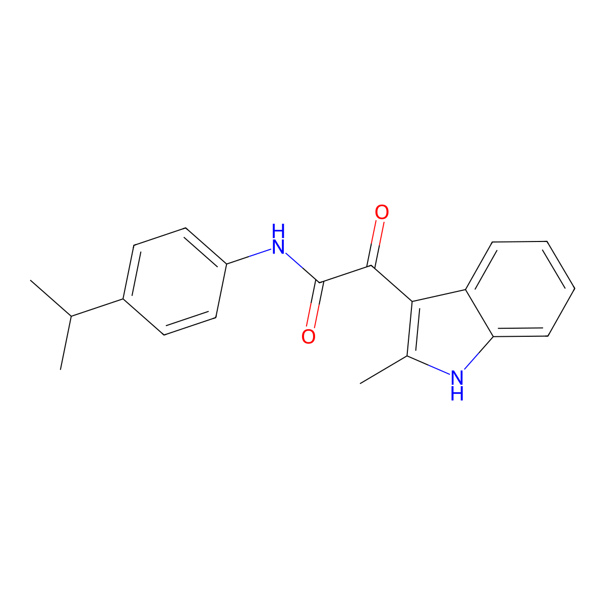 N-(4-isopropylphenyl)-2-(2-methyl-1H-indol-3-yl)-2-oxoacetamide molecular structure, CAS 852369-15-4