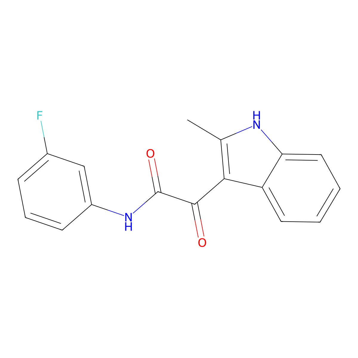 N-(3-fluorophenyl)-2-(2-methyl-1H-indol-3-yl)-2-oxoacetamide molecular structure, CAS 852369-17-6