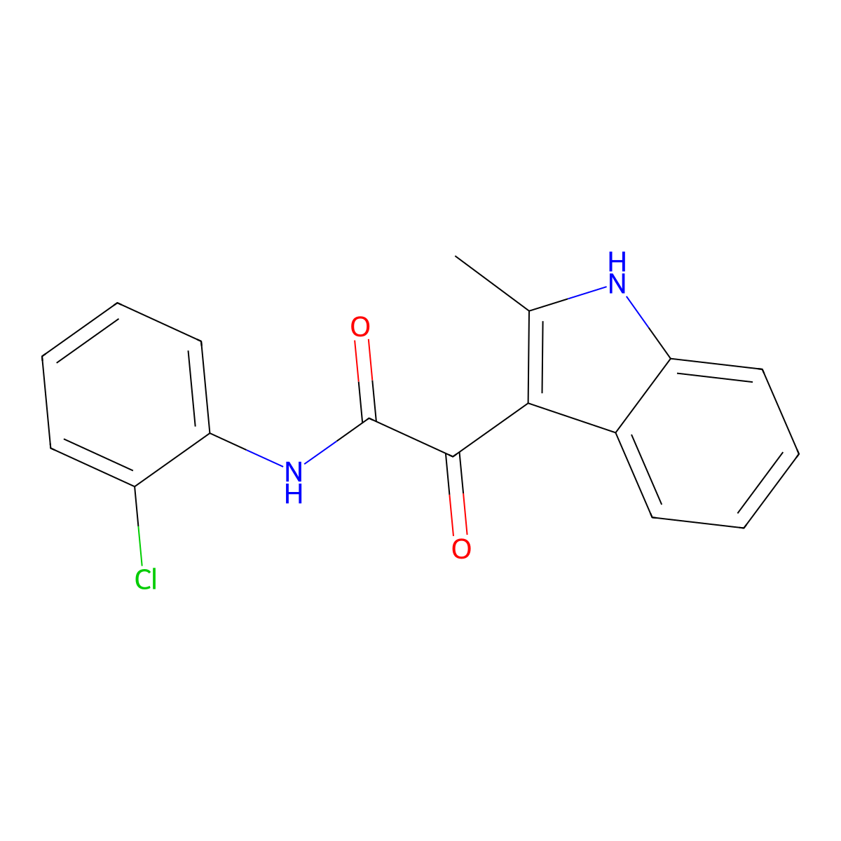 N-(2-chlorophenyl)-2-(2-methyl-1H-indol-3-yl)-2-oxoacetamide molecular structure, CAS 852369-19-8