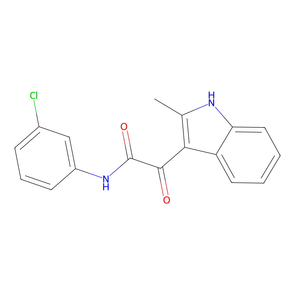 N-(3-chlorophenyl)-2-(2-methyl-1H-indol-3-yl)-2-oxoacetamide molecular structure, CAS 852369-20-1