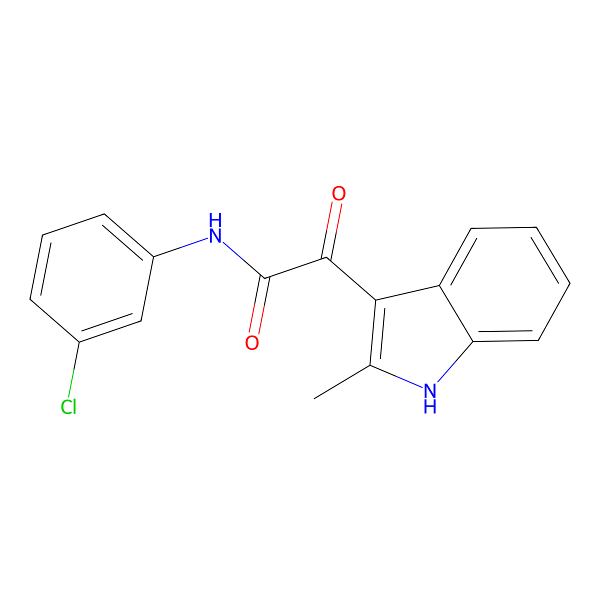 N-(3-chlorophenyl)-2-(2-methyl-1H-indol-3-yl)-2-oxoacetamide molecular structure, CAS 852369-20-1