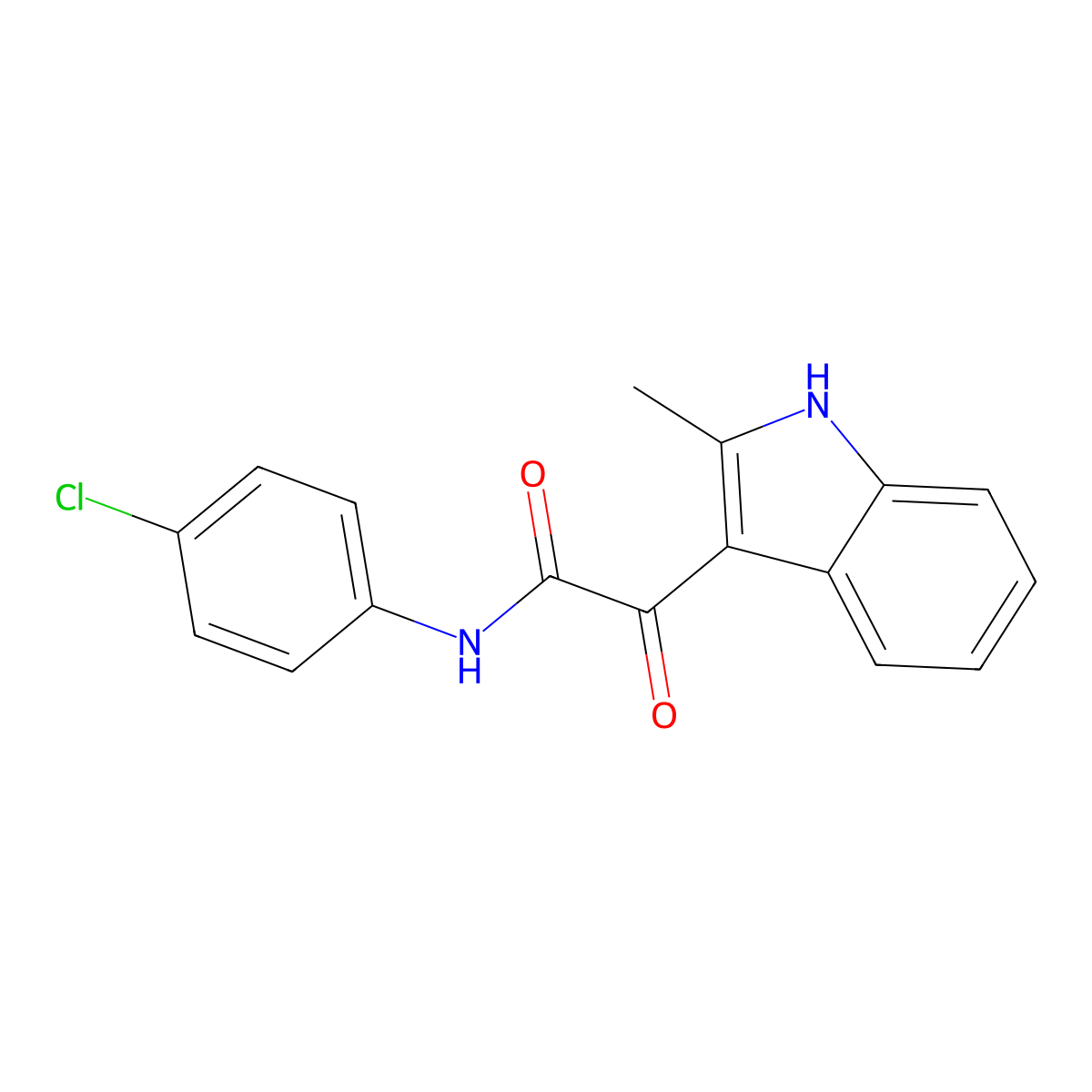 N-(4-chlorophenyl)-2-(2-methyl-1H-indol-3-yl)-2-oxoacetamide molecular structure, CAS 852369-21-2