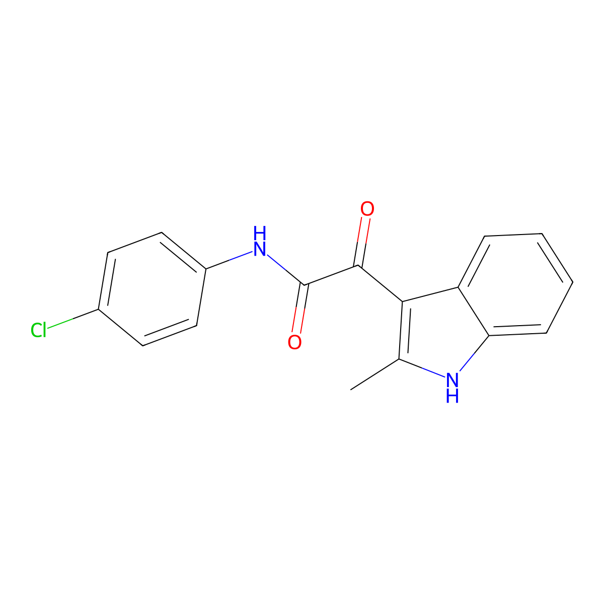 N-(4-chlorophenyl)-2-(2-methyl-1H-indol-3-yl)-2-oxoacetamide molecular structure, CAS 852369-21-2
