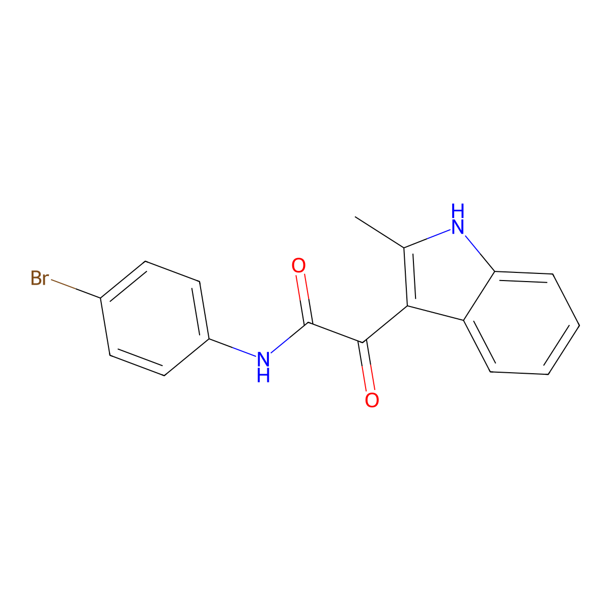 N-(4-bromophenyl)-2-(2-methyl-1H-indol-3-yl)-2-oxoacetamide molecular structure, CAS 852369-22-3