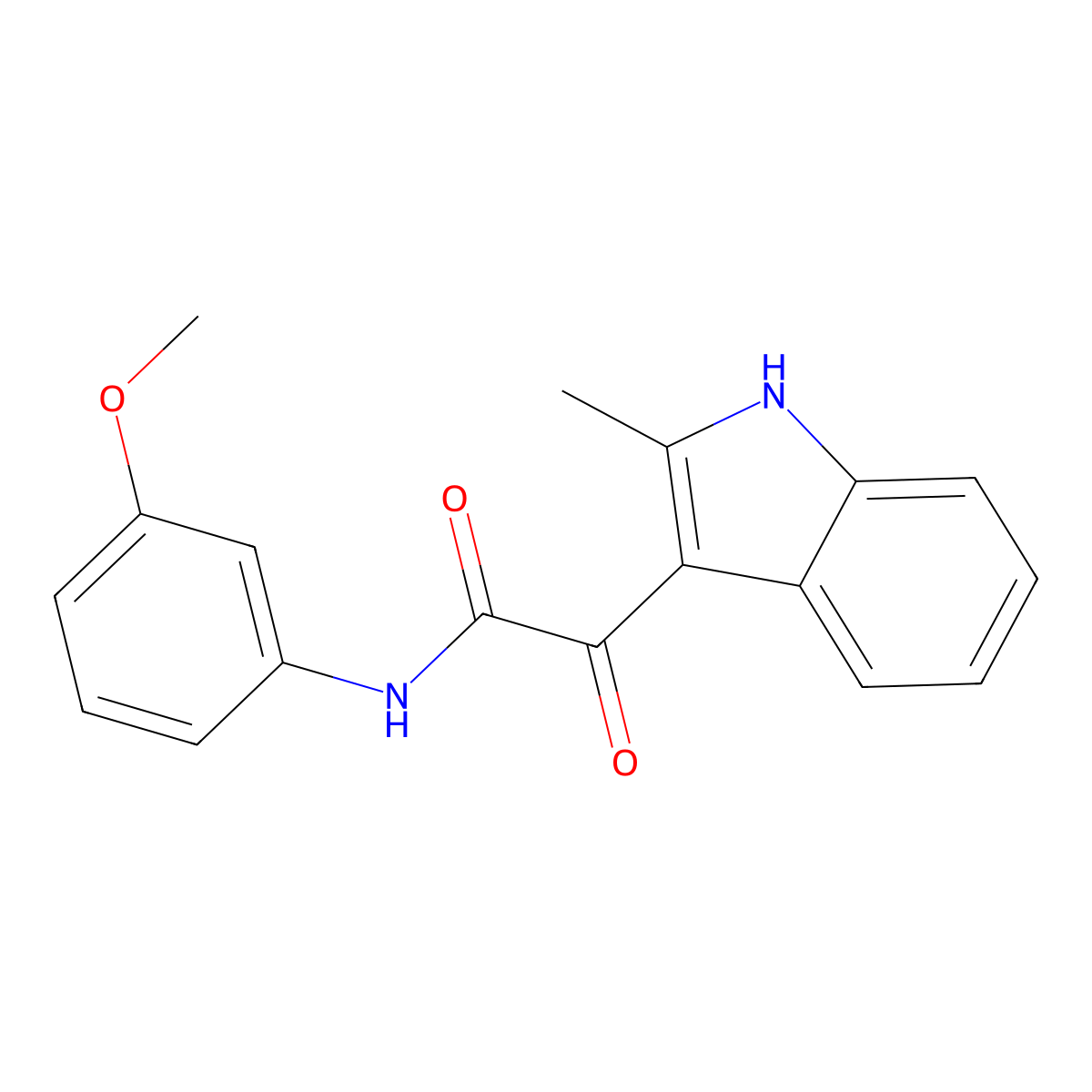 N-(3-methoxyphenyl)-2-(2-methyl-1H-indol-3-yl)-2-oxoacetamide molecular structure, CAS 852369-23-4