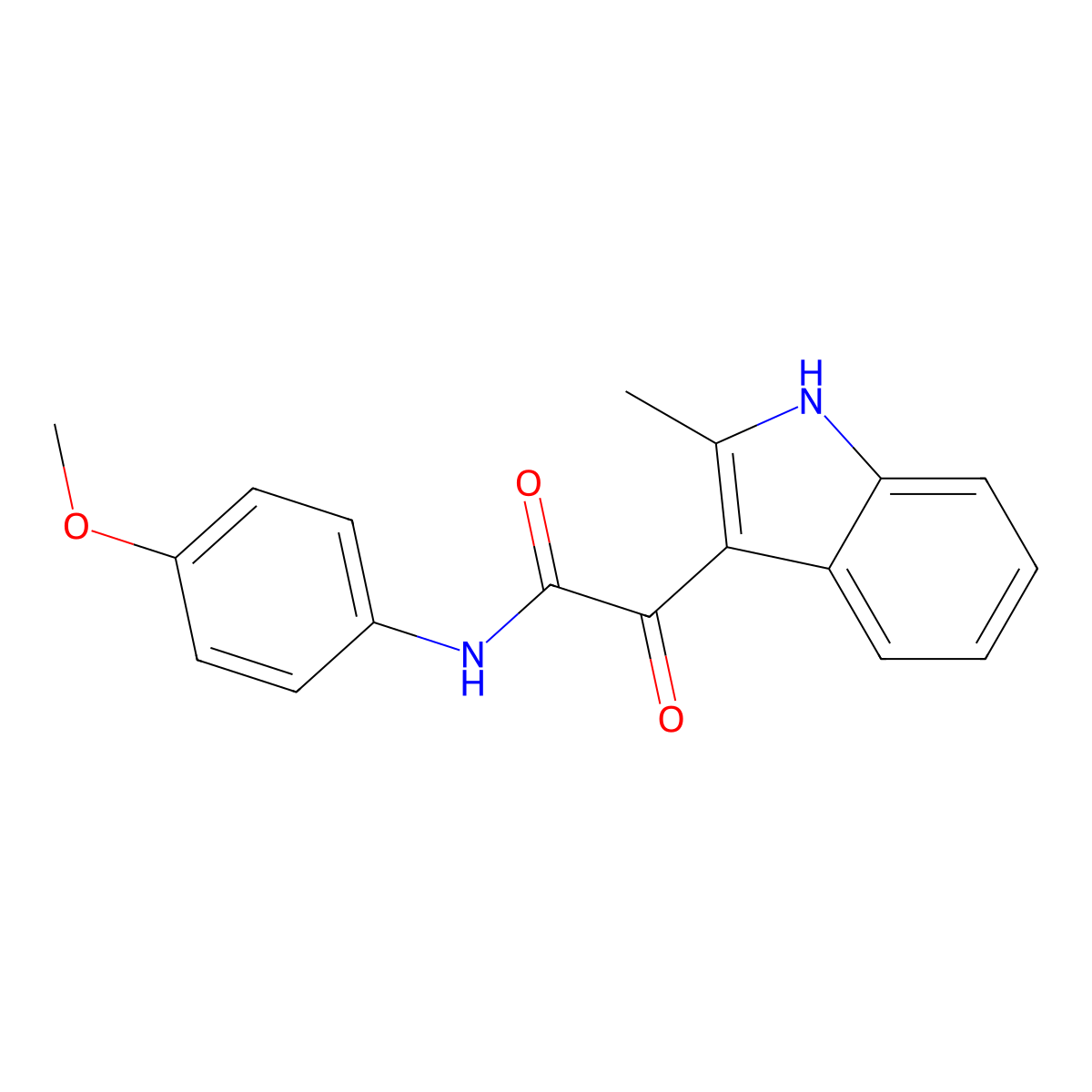 N-(4-methoxyphenyl)-2-(2-methyl-1H-indol-3-yl)-2-oxoacetamide molecular structure, CAS 852369-24-5