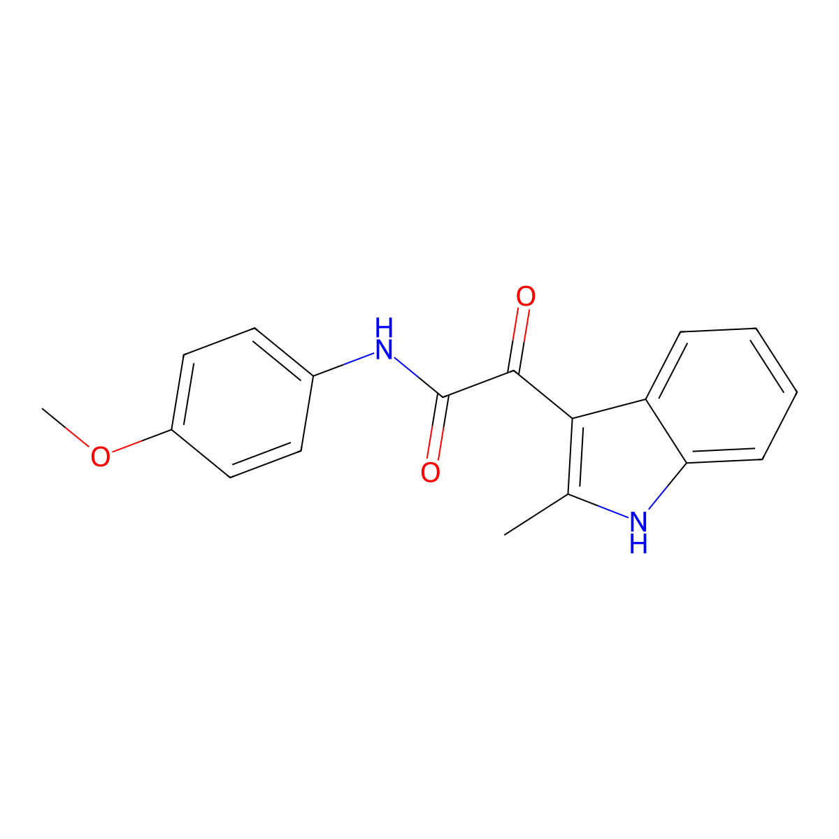 N-(4-methoxyphenyl)-2-(2-methyl-1H-indol-3-yl)-2-oxoacetamide molecular structure, CAS 852369-24-5