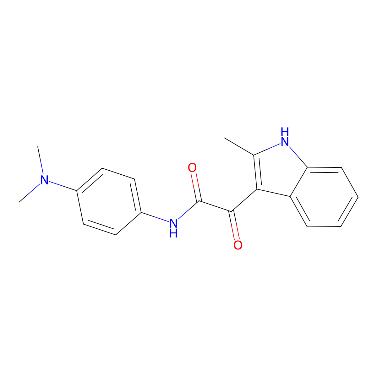 N-[4-(dimethylamino)phenyl]-2-(2-methyl-1H-indol-3-yl)-2-oxoacetamide molecular structure, CAS 852369-29-0