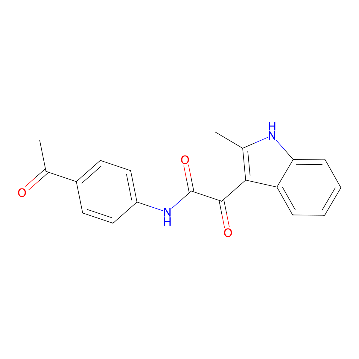 N-(4-acetylphenyl)-2-(2-methyl-1H-indol-3-yl)-2-oxoacetamide molecular structure, CAS 852369-30-3