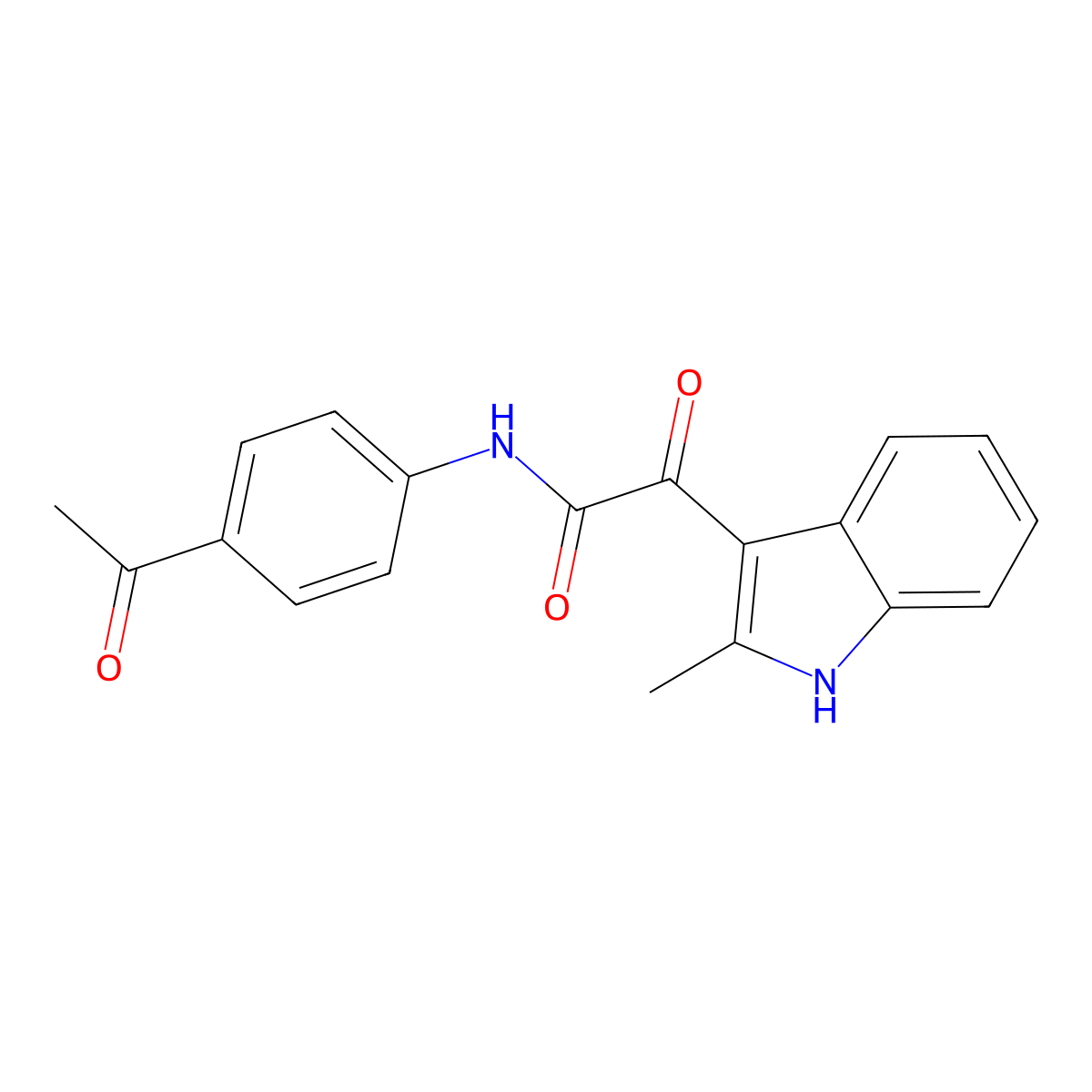 N-(4-acetylphenyl)-2-(2-methyl-1H-indol-3-yl)-2-oxoacetamide molecular structure, CAS 852369-30-3