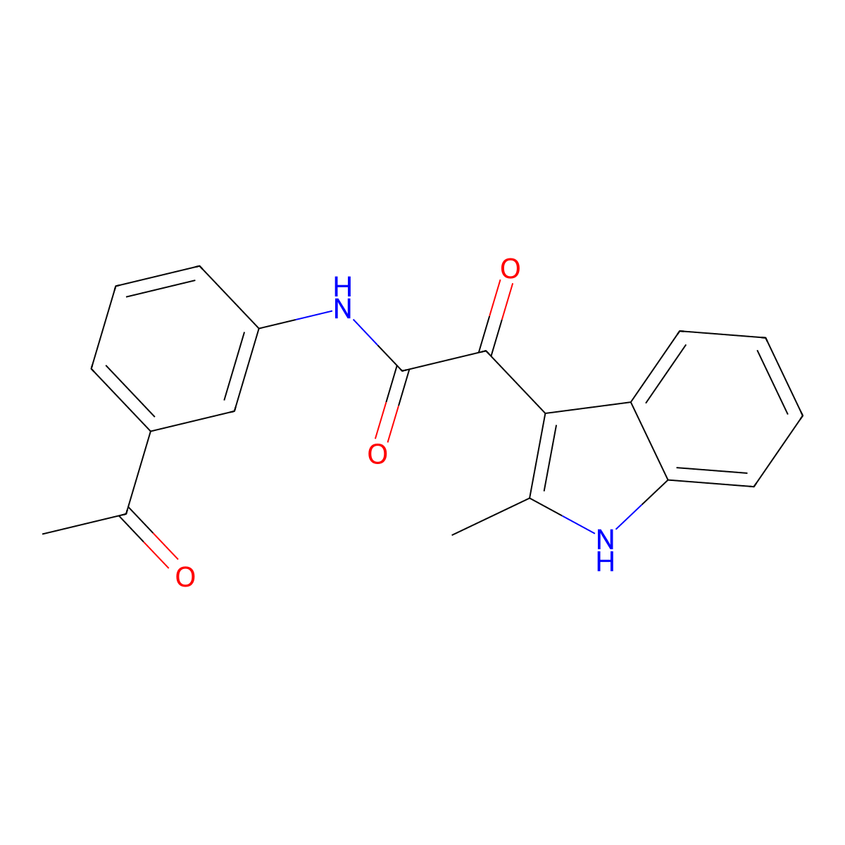N-(3-acetylphenyl)-2-(2-methyl-1H-indol-3-yl)-2-oxoacetamide molecular structure, CAS 852369-31-4