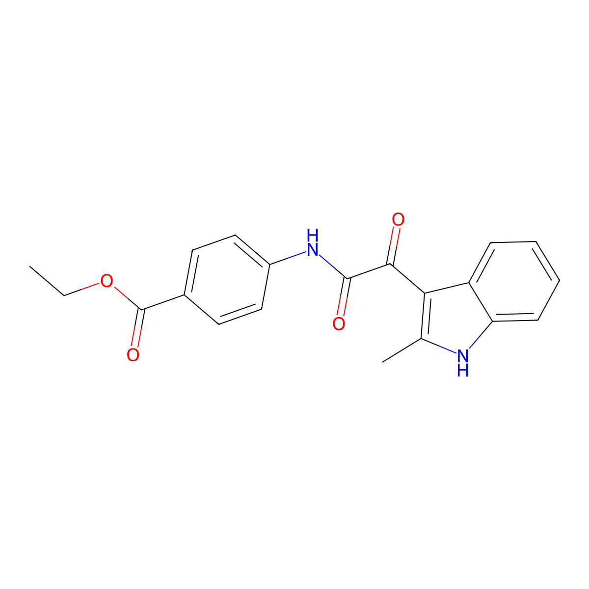 ethyl 4-(2-(2-methyl-1H-indol-3-yl)-2-oxoacetamido)benzoate molecular structure, CAS 852369-32-5