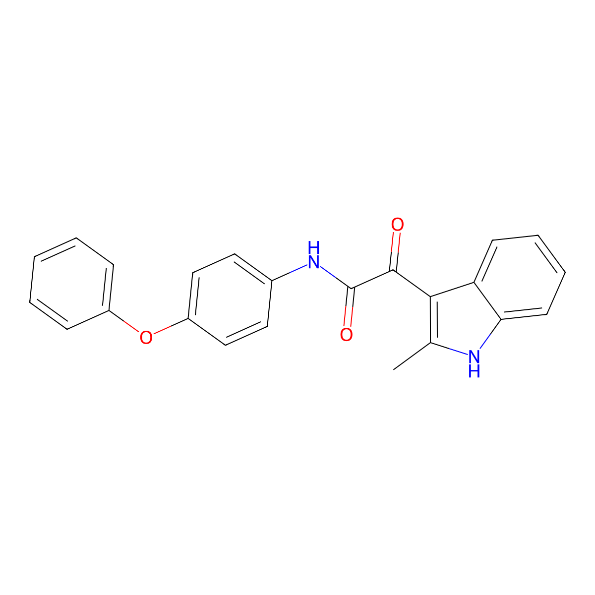 2-(2-methyl-1H-indol-3-yl)-2-oxo-N-(4-phenoxyphenyl)acetamide molecular structure, CAS 852369-36-9