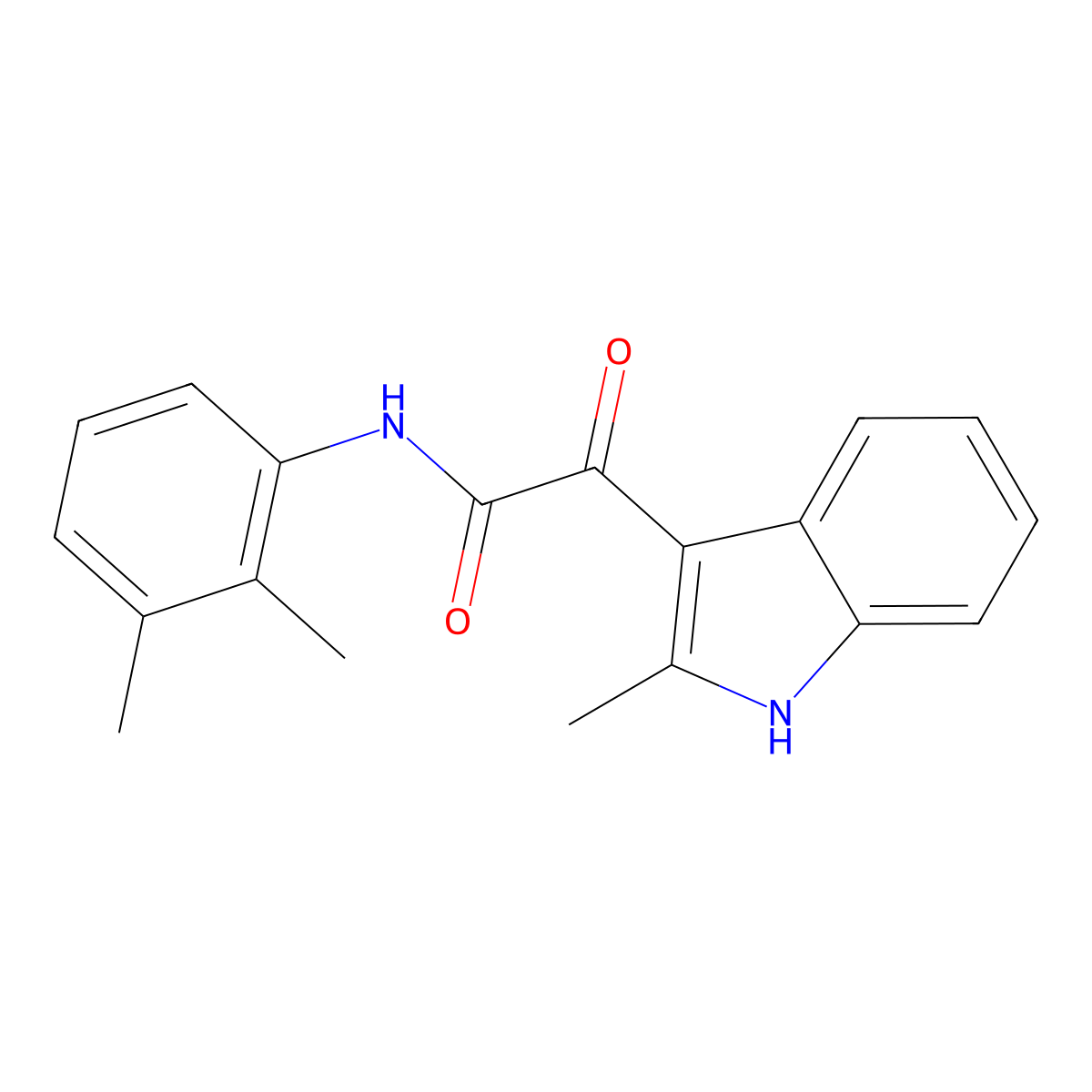 N-(2,3-dimethylphenyl)-2-(2-methyl-1H-indol-3-yl)-2-oxoacetamide molecular structure, CAS 852369-38-1