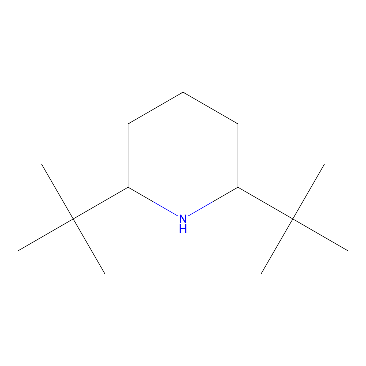 2,6-Di-tert-butylpiperidine molecular structure, CAS 85237-75-8
