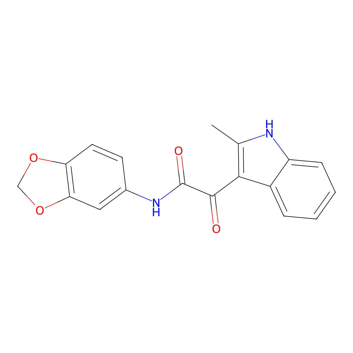 N-(1,3-benzodioxol-5-yl)-2-(2-methyl-1H-indol-3-yl)-2-oxoacetamide molecular structure, CAS 852372-04-4